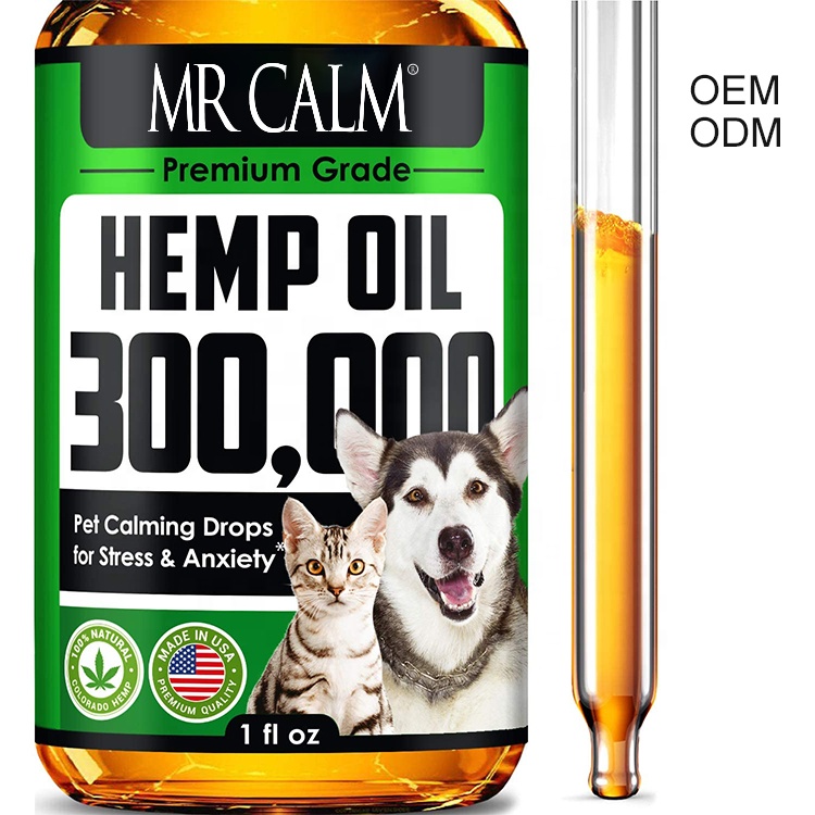 CBD пеньковое масло для домашних животных капли для собак и кошек успокаивающее снятие стресса тревога оптовая цена с частной этикеткой