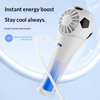 Ventilateur électrique portable Y8, mini-ventilateur de football, rechargeable, charge Type-C, réglage de la vitesse du vent sur 199 niveaux, 9 m/s, bouton