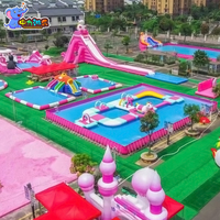 Parc aquatique gonflable sur mesure, château gonflable avec toboggan, parcours d'obstacles électrique extérieur