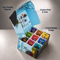 Boîte d'emballage en carton ondulé avec insert divisé, impression personnalisée du logo, laminage brillant, pour sachets de snacks, bonbons, cadeaux, envoi postal