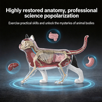 Modèle d'anatomie de chat 4D, modèle d'organes de chat et de chien simulés en noir et blanc, ressources pédagogiques biologiques pour l'école