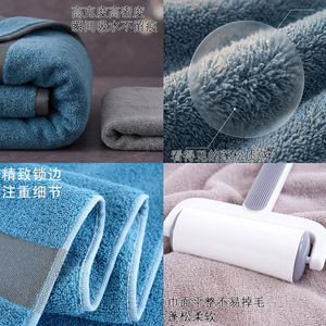 Serviettes de bain épaisses en pur coton, 75x35cm, 140x70cm, rayées, douces, absorbantes, sans peluches, pour usage domestique - Product Image 3
