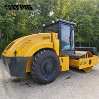 Compacteur Vibratoire LTMG 10T à Tambour Simple avec Cabine, Rouleau Compresseur Routier 8T 14T avec Moteur Fiable