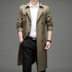 Nouveau <span class=keywords><strong>Manteau</strong></span> Long <span class=keywords><strong>Homme</strong></span> Printemps-Automne 2026 en <span class=keywords><strong>Laine</strong></span>/Soie Tissée, Simple et Décontracté, Anti-Plis, Double Boutonnage, Couleur Unie - Product Image 1