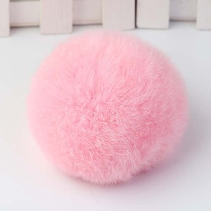 Pompon en fourrure de lapin Rex 8 cm, porte-clés, décoration pour coque de téléphone, accessoire artisanal, matériau pour pendentif - Product Image 2