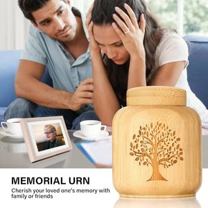 Grosir ramah lingkungan MINI penyimpanan rumah hewan peliharaan guci bambu bulu hewan peliharaan atau rambut kotak kenang-kenangan untuk hewan peliharaan kotak hadiah Memorial anjing kucing - Product Image 4