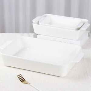 Plateau créatif en céramique à double oreille plateau à manger pour la maison vaisselle plateau de <span class=keywords><strong>cuisson</strong></span>/ustensiles de <span class=keywords><strong>cuisson</strong></span> en céramique/coffre-fort pour micro-ondes, <span class=keywords><strong>four</strong></span> - Product Image 6