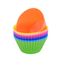 Moule à gâteau en silicone réutilisable de qualité alimentaire sans BPA doublures de cupcakes antiadhésives pour la cuisson de tasses à muffins outils de gâteau de forme ronde