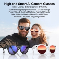 Lunettes intelligentes IP65 W611 avec caméra 8MP, traduction intelligente par IA, appels Bluetooth, transfert Wi-Fi, enregistrement vidéo, lunettes de soleil