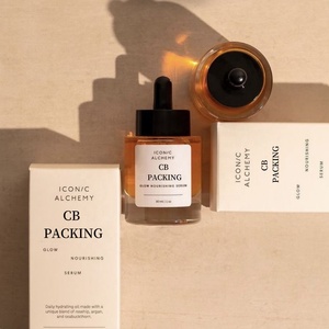 Flacon Compte-Gouttes en Verre à Épaule Plate Ambre Vert, Épais, pour Sérum Huile Capillaire, Avec Boîte, En Stock - Product Image 3