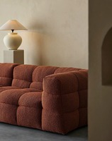 Ensemble de canapé modulaire inclinable, extensible, moderne, minimaliste, en tissu 3D, confortable, rembourré, meubles de salon