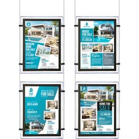1-9 pièces Panneau suspendu LED haute luminosité pour affichage de brochures, câbles, systèmes d'affichage, panneaux, supports, publicités, agents immobiliers et vitrines