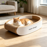 Lit-grattoir multifonctionnel en carton ondulé de sisal pour chat, jouet écologique et sûr pour animaux de compagnie, OEM ODM, logo et emballage personnalisés pour chats d'intérieur