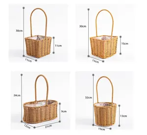 JY -- Profondeur Métal Ba Gor Taille Emballage Corde Fruits En <span class=keywords><strong>Cuir</strong></span> Cadeaux Nuit Grand Or Fournitures Maman Épicerie Cadeau Paniers - Product Image 2