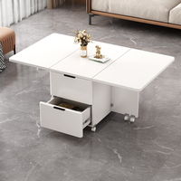 Nouveau design petite table d'appoint pliante multifonctionnelle pour la maison table basse à manger en bois mobile roues de meubles de maison