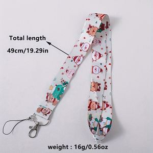 Cordón de tela personalizado para Navidad con broche de langosta para tarjetas de identificación, teléfonos y llaves – Regalo festivo ideal - Product Image 5