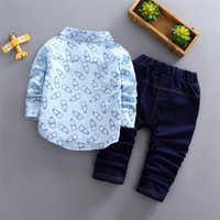 Kinder Boutique Kleidung Set Kleinkind Jungen Kleidung Langarm Shirt und Jeans Kinder Jungen Kleidung Sets