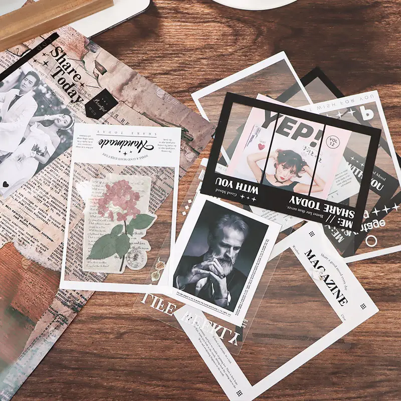 15 levhalar Vintage fotoğraf filmi çerçeve PET Sticker paketi DIY günlüğü önemsiz dergisi dekorasyon etiket çıkartmaları albümü Scrapbooking