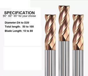 Fresa a Raggio Angolare in Carburo CNC 4F D4-D20 HRC55 per Acciaio, Vendita all'Ingrosso - Product Image 5