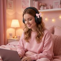 Accessoire pour casque audio : Nœuds mignons en silicone pour casques, décorations kawaii, cadeaux pour joueuses