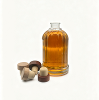 Bouteille à spiritueux en verre cannelé transparent au design unique, 500 ml/550 ml/700 ml, avec bouchon en liège composite pour bourbon et whisky