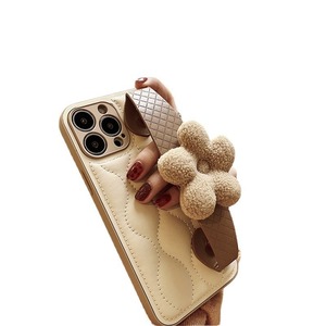 Japanisch-koreanischer Luxus-Handyhülle aus Leder mit Diamantstreifen und Blumenmuster für iPhone 17 Pro Max, Apple 16 Pro, 12, Damen, 15, Armband, 14 - Product Image 6
