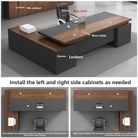 LBZ-160X Ensemble de bureau de direction en L bicolore simple et moderne pour une personne, bureau minimaliste de luxe léger avec