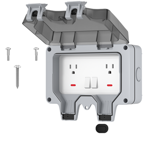 Boîte de prise électrique extérieure IP66 15A 250VAC, double prise, étanche, avec couvercle <span class=keywords><strong>pour</strong></span> camping-car - Product Image 1