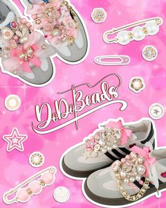 Dodobeads Pcs Pink Shoe Charms For Sneakers Junk <b>Socks</b> Charms Kit With Satin Lace Shoelaces Pink Sneaker Charm For Women Cute Sh - Product Image 5