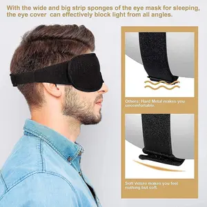 100% Blackout Washable 3D Memory Foam Eye Mask Luxury Private Label Sleep Eye Cover With Nose Pad Travel Blindfold And Earplugs