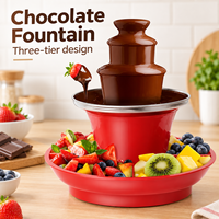 Fontaine à chocolat électrique à 4 niveaux en acier inoxydable pour usage commercial et domestique