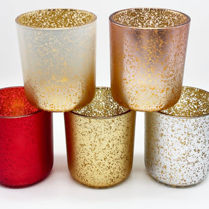 Accessoires <span class=keywords><strong>de</strong></span> parfum faits à la main Hongyu, pot à bougie en verre à fond incurvé personnalisable, 96110, pot étoile, argent brisé, haute qualité - Product Image 1