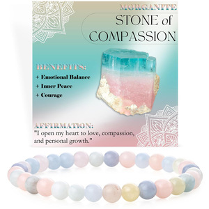 6mm Crystal <strong>Stone</strong> Bracelet - Golden Healer Energy Healing <strong>Engraved</strong> Souvenir De Mariage with Material Energy Card - Product Image 3