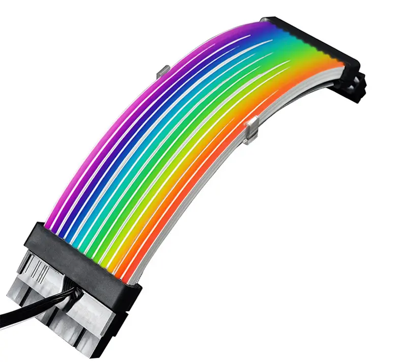 PSU Power Extension Cable RGB ATX 24Pin GPU 8Pin Triple Streamer PCI-E 6+2Pin Dual Rainbow Cord 5V Sync PC Case Decoration New