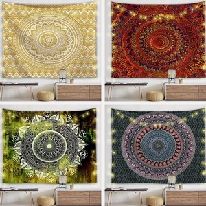 Indien Bohème Lotus Fleur Sarcelle Mandala Tapis <span class=keywords><strong>Tapisserie</strong></span> Tenture Literie Tapisseries - Product Image 6