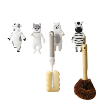 Crochet mural flexible en PVC en forme d'animal mignon, sans perçage, pour chambre, bureau, clés, câbles, décoratif, auto-adhésif, vente en gros