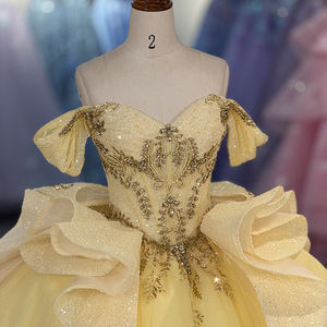 Vestido de Fiesta Largo con Apliques de Encaje y Lazo Amarillo, Escote Corazón, Estilo Princesa, para Quinceañera, Sweet 16, Modelo Dy1331 - Product Image 6