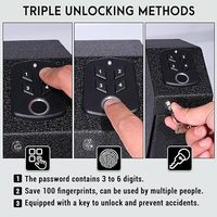 Biometrischer Waffenschrank zur Wandmontage, Waffensafe mit Schnellzugriff, LED-Beleuchtung und Fingerabdruck-Tastenfeld-Schloss