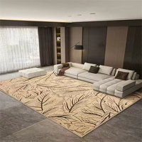 Oturma odası yatak odası tatil tarzı 3D kadife kaymaz Modern gri-kahverengi dikdörtgen desen halılar