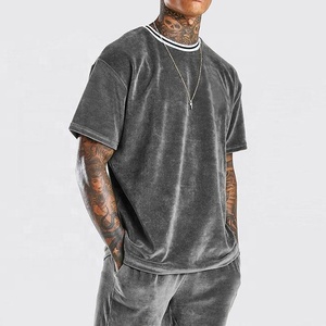 2025 Wholesale Mens Custom Summer Jogging Sportswear <strong>Velour</strong> Velvet Tracksuit Short Set T <strong>Shirt</strong> and Shorts Set Men
