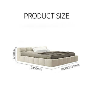 2026 Atunus Moderno Minimalista Nórdico Otoman Beige Nube Cama Dormitorio <span class=keywords><strong>Orio</strong></span> Rector Boda Cama King Size - Product Image 4