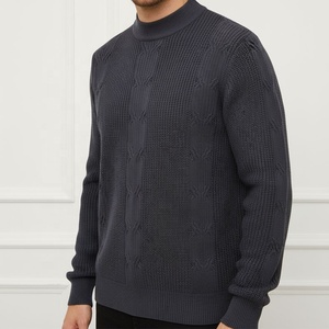 OEM ODM plus récent pull tricoté populaire pull torsadé col rond couleur unie à manches longues décontracté - Product Image 1