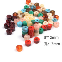 Perles cylindriques rondelles en acrylique marbré de 12 mm en gros, perles intercalaires lâches pour la fabrication de bijoux DIY (bracelets, colliers), fournitures en vrac