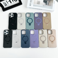 Coque de téléphone PC à cadre métallique aux couleurs tendance pour iPhone 17 Pro Pro Max avec support rotatif à 360 degrés et chargement sans fil
