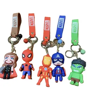Nouveau design Marvel DC mignon dessin animé 3D porte-clés Couple poupée cartable pendentif en gros PVC porte-clés