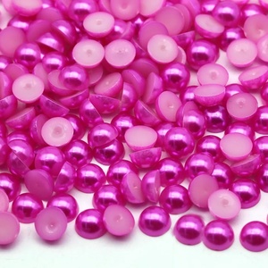 Wholesale 2mm 3mm 4mm 5mm 6mm 8mm 10mm 12mm Colorful <strong>Plastic</strong> Pearl Abs Flat Back Bean Pearl Half Round <strong>Beads</strong> Pearl for DIY - Product Image 3
