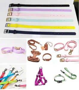 Pnb Custom Manufacturers Wholesale Dog Collar And Leash Waterproof Set Poop Bag Pet PVC Dog Harnesses Nylon Straps For Dogs