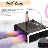 Nouvel Arrivage Moteur Brushless Sans Fil Portable Pro 5 en 1 UV LED Lampe à Ongles Lime à Ongles Électrique en Acrylique Perceuse Meuleuse