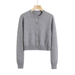 Cárdigan de Punto de Manga Larga para <span class=keywords><strong>Mujer</strong></span>, Estilo Francés, Cómodo, Informal, para Invierno, Color Sólido - Product Image 5