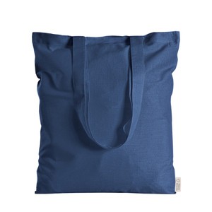 Bolsa de Compras de Algodón Grande Azul con Asas Largas para Uso Diario - Product Image 1